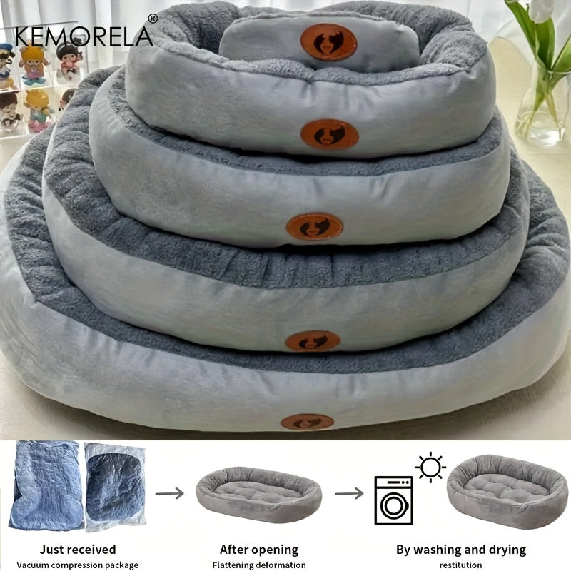 Lit ovale en peluche – Chien & chat – photo produit 7