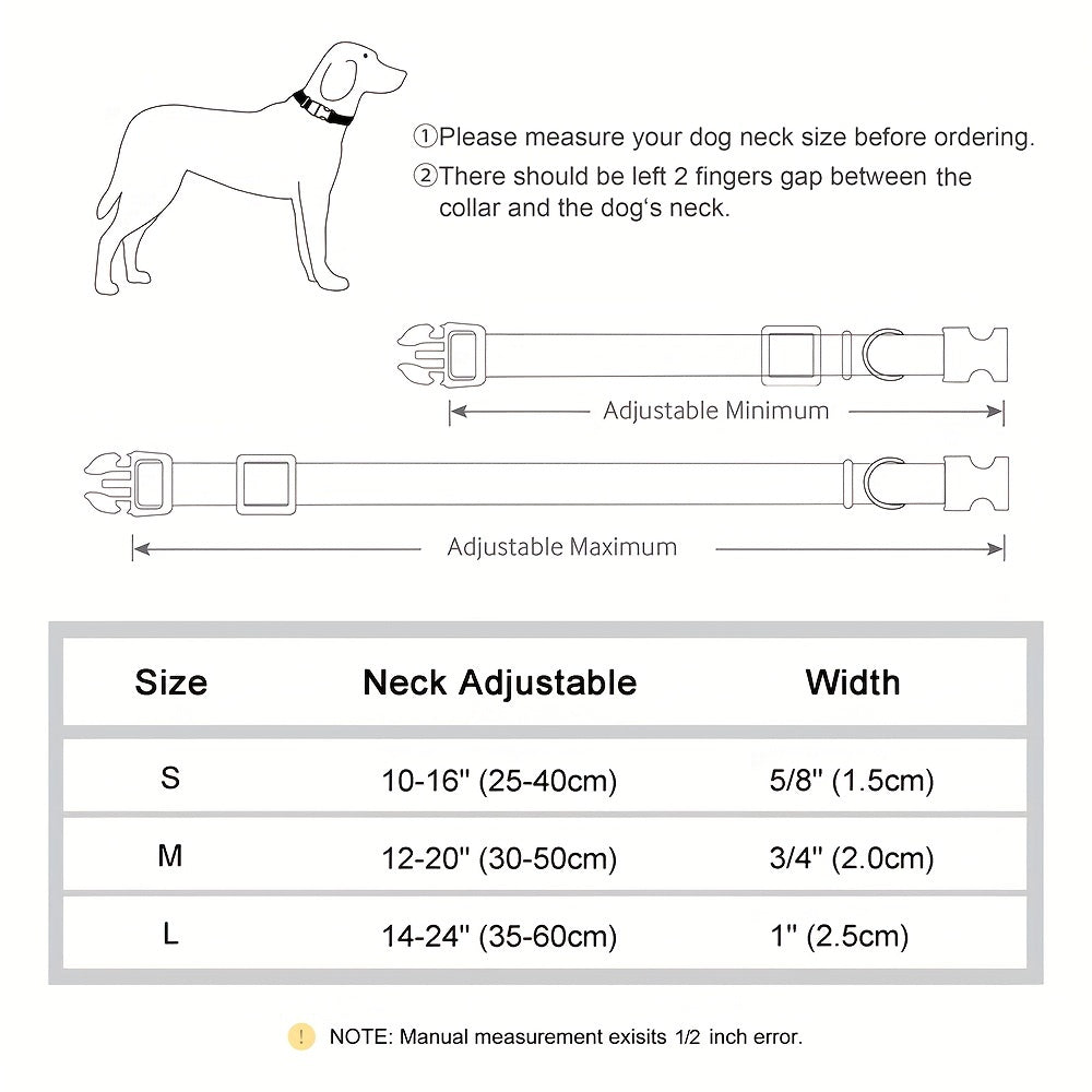 Personalized Small, Medium, Large Dog Collars - Customizable Flower Pattern, Plaid Design, Adjustable, Durable, ID Tag, Pet Name, Gift Idea - Perfect for Christmas, Holiday Season