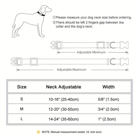 Personalized Small, Medium, Large Dog Collars - Customizable Flower Pattern, Plaid Design, Adjustable, Durable, ID Tag, Pet Name, Gift Idea - Perfect for Christmas, Holiday Season