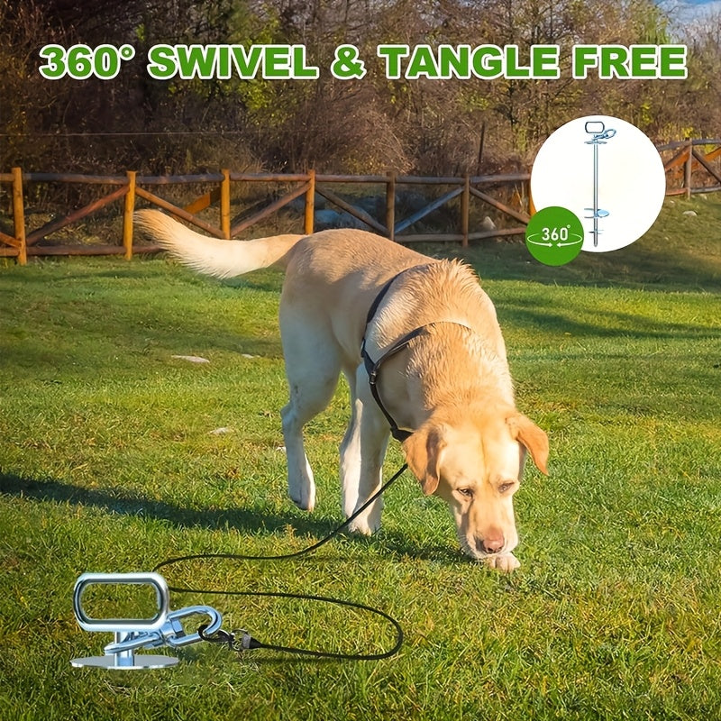 Piquet d’attache inox 360° pour chien – Kit 5 pièces – photo produit 2