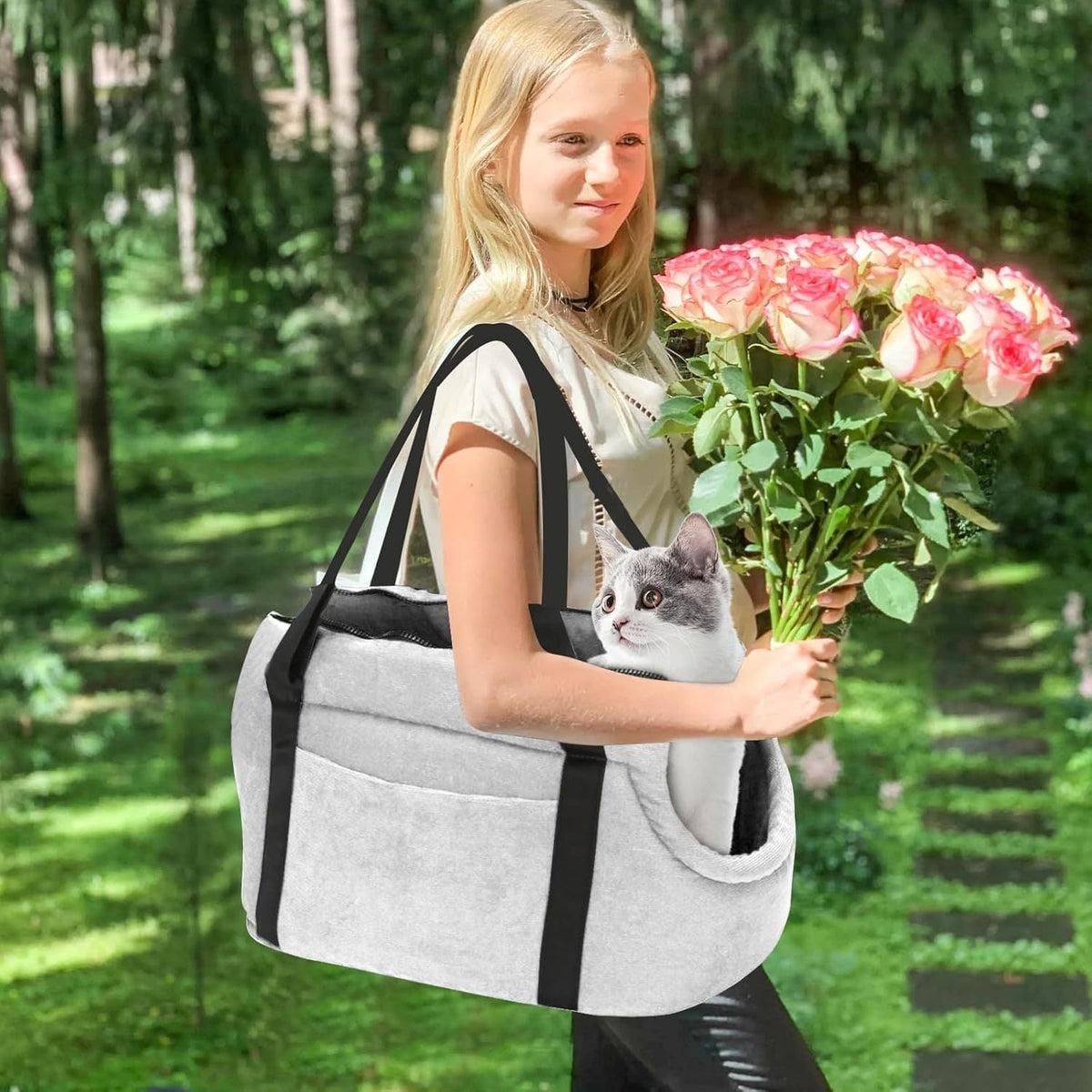Sac de transport épaule lavable – Chien & chat – photo produit 3
