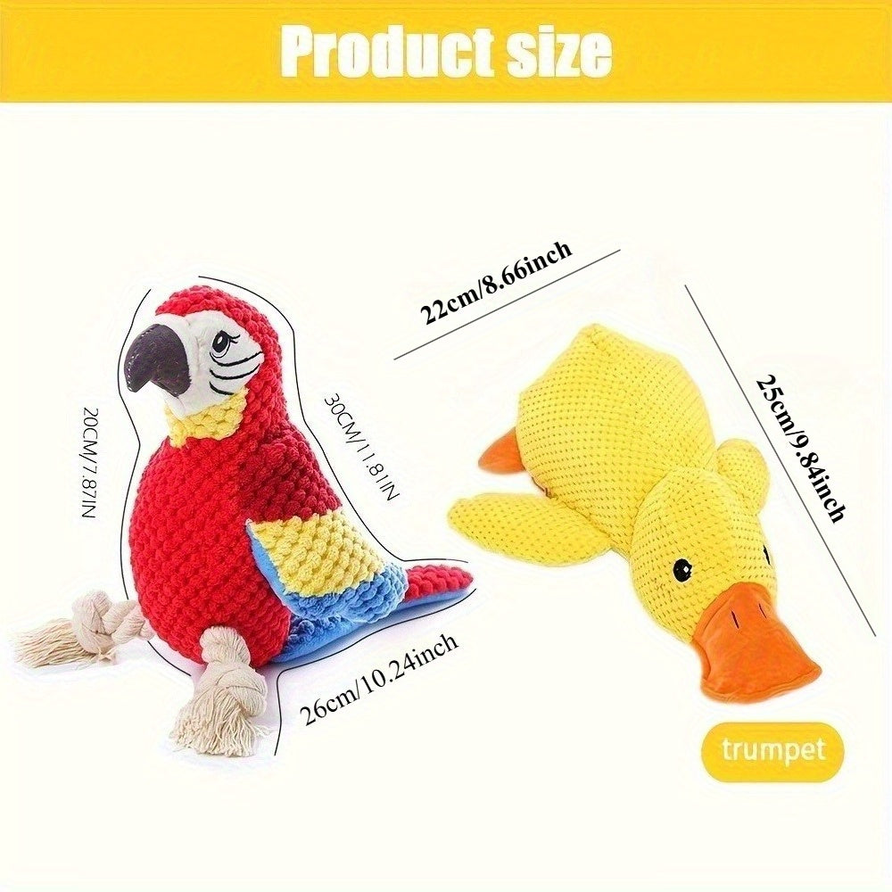 Jouets pour chiens résistants aux mâchouillements - Jouets à mâcher en peluche résistants aux déchirures et qui couinent, pour chiots et perroquets, sans piles, sans danger pour les mâcheurs agressifs, les chiens de gr