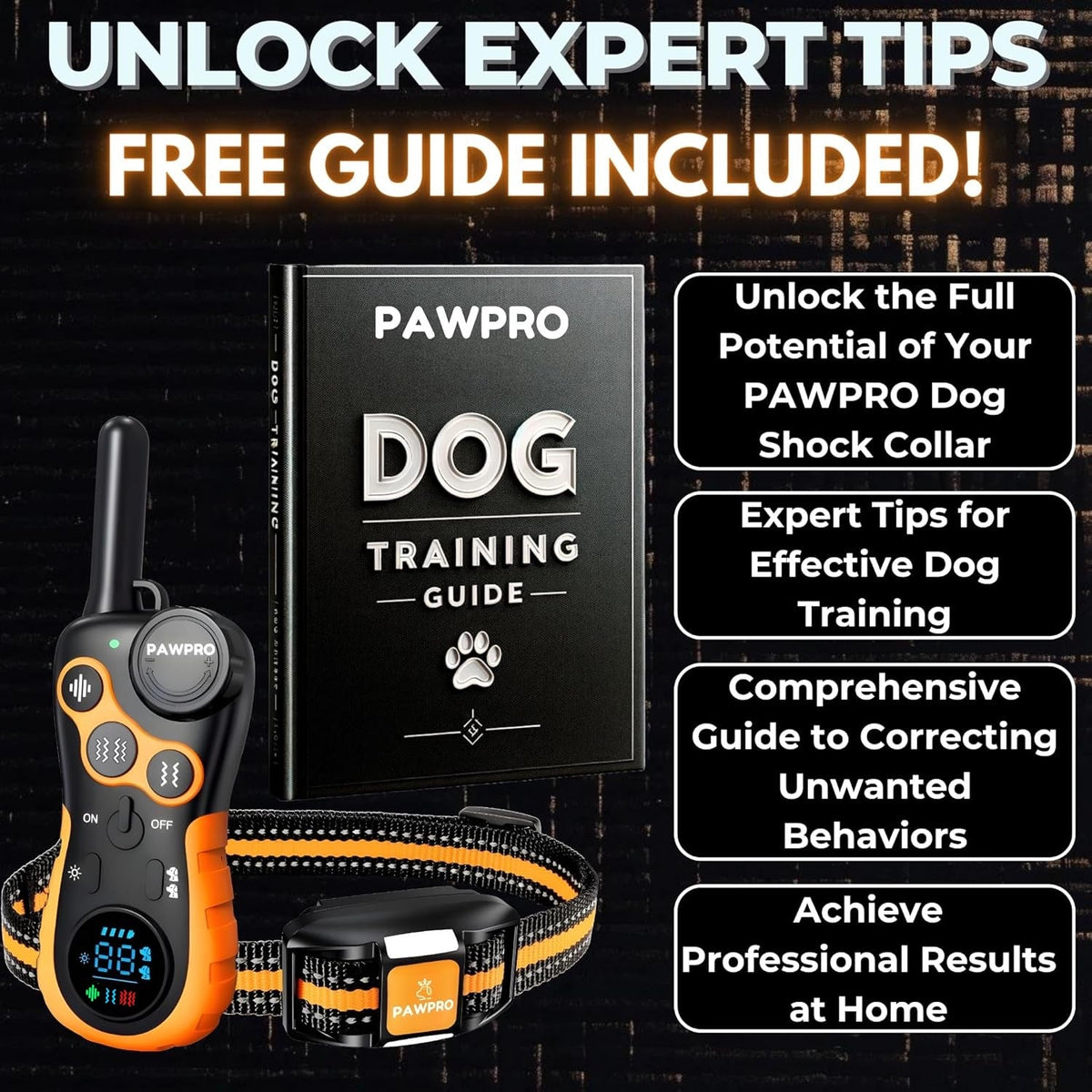 Collier de dressage PAWPRO – Télécommande longue portée – photo produit 4