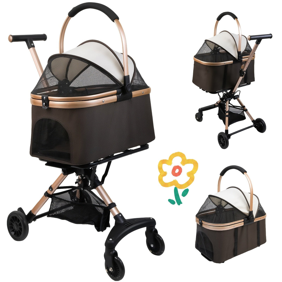 Poussette respirante pliable – Roues 360° – photo produit 12