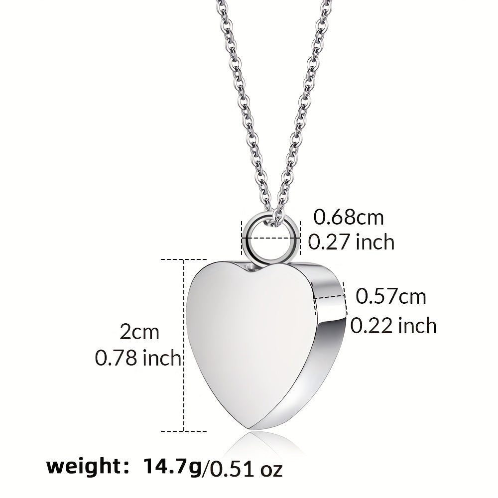 Collier urne cœur en acier inoxydable – photo produit 6