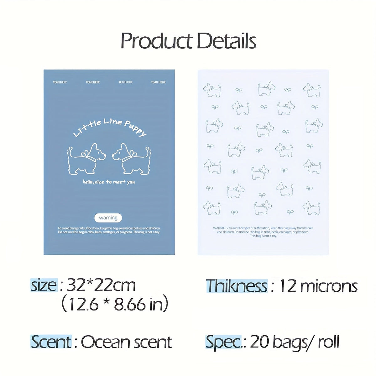 Sacs à déjections parfumés – Lot de 4 rouleaux – photo produit 6
