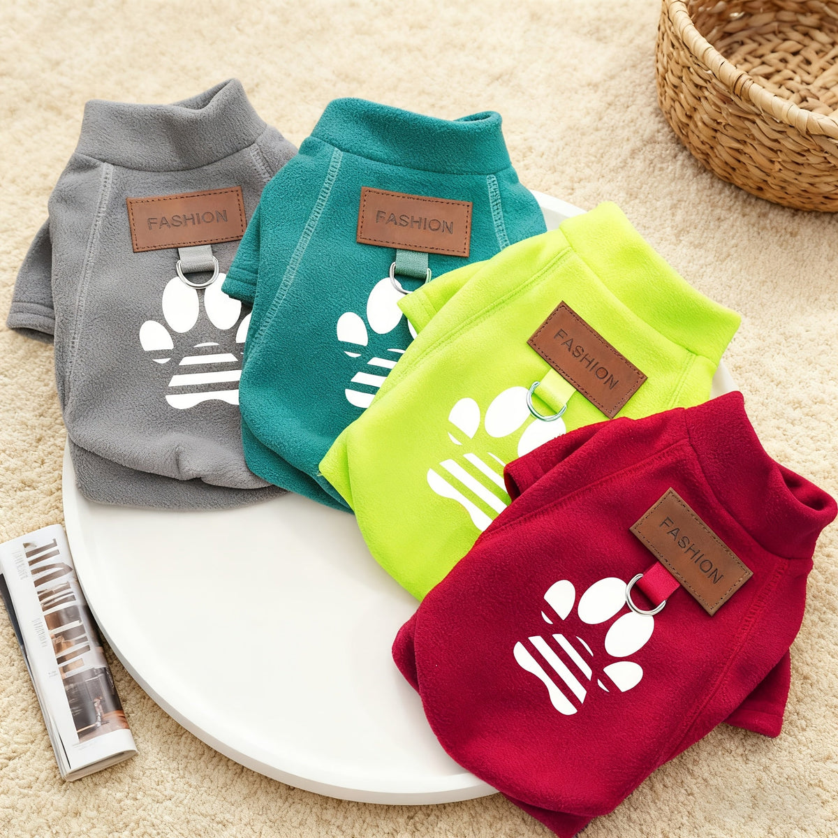Pull doux motif patte – Anneau pour laisse – photo produit 6