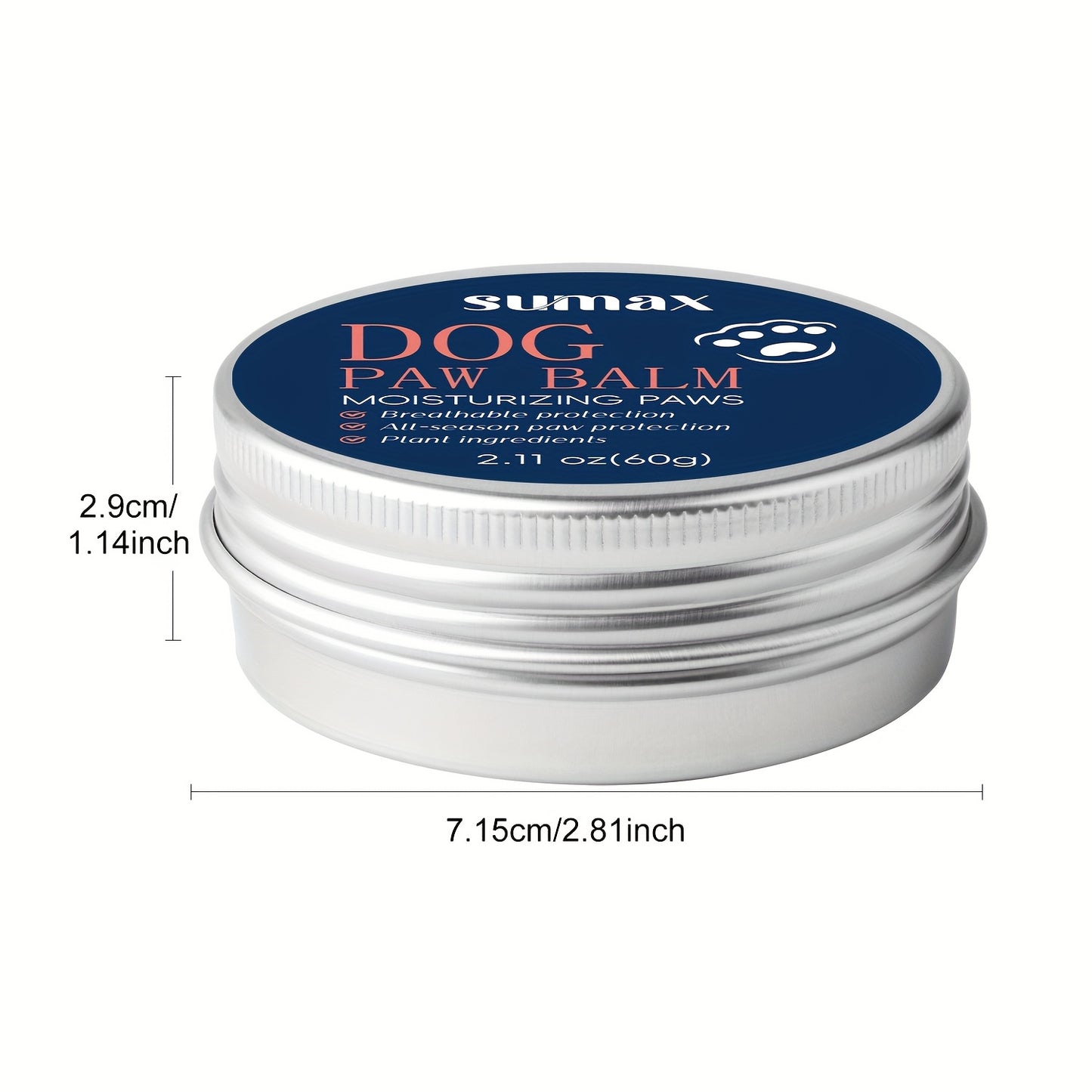 Baume pour pattes et truffe de chien - Hydratation intense grâce à la vitamine E et à l'huile de jojoba