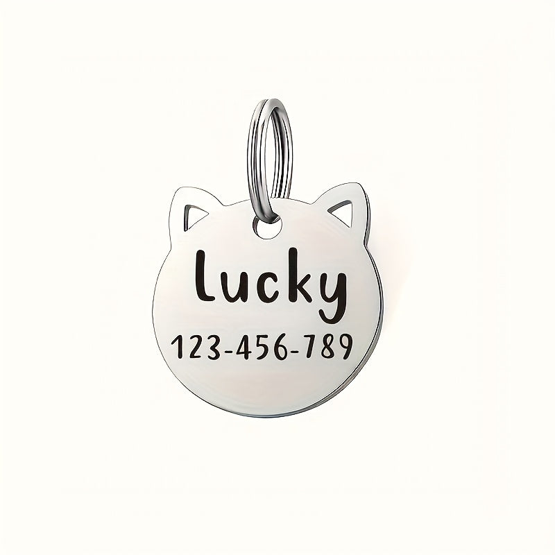 Médaille tête de chat personnalisable – Nom & téléphone – photo produit 5