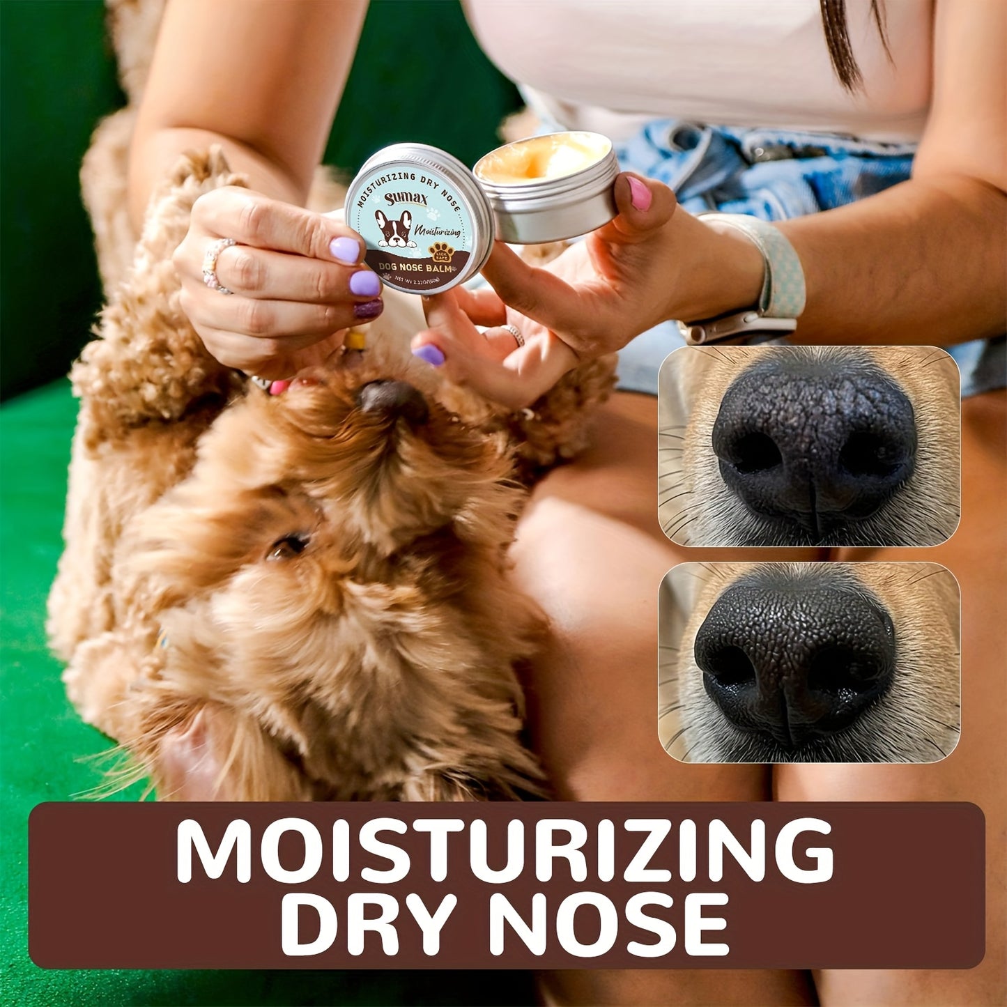 Baume pour pattes et truffe de chien à l'huile de coco - Hydratation intense grâce à la vitamine E et à l'huile de jojoba