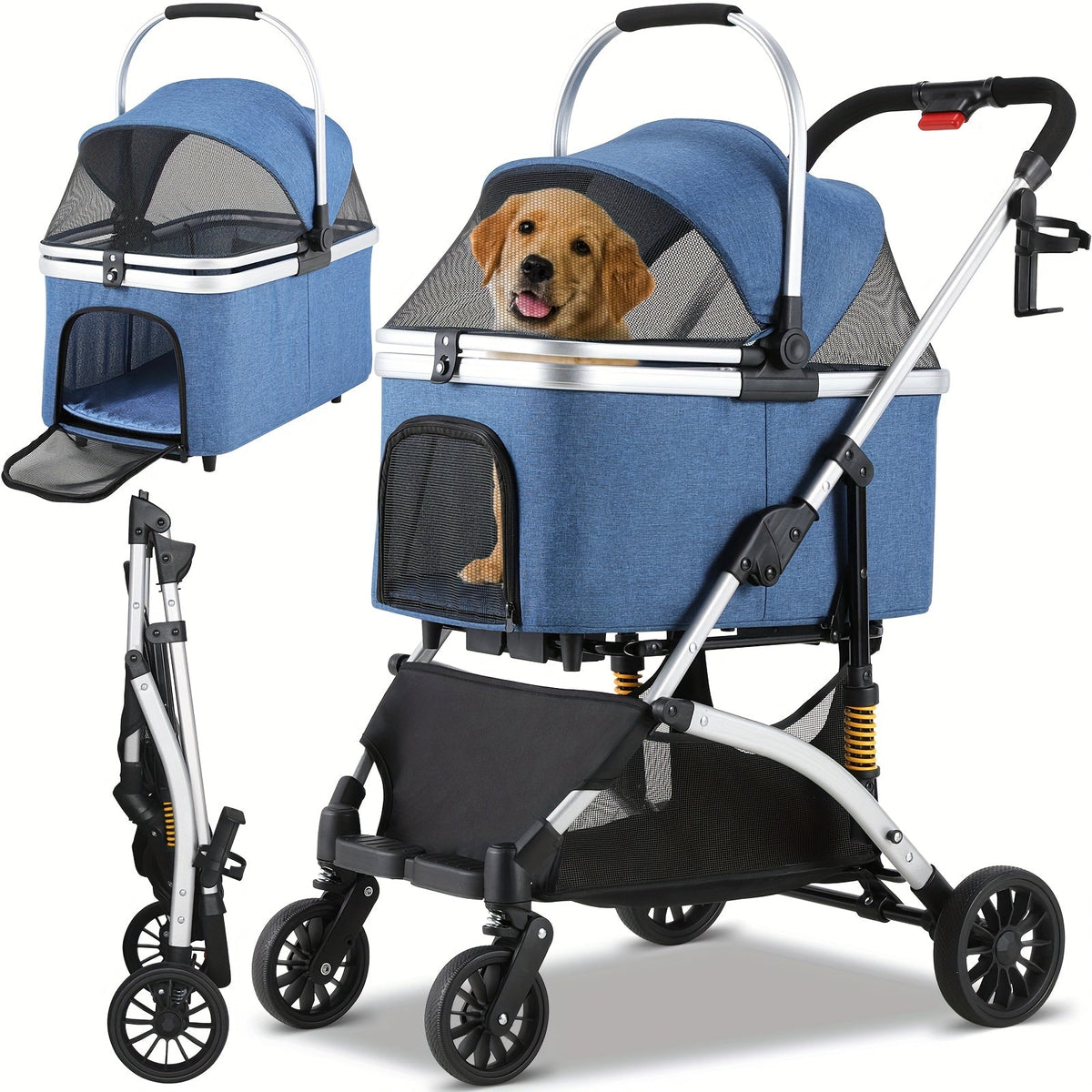 Poussette 3-en-1 pliable – Chien & chat – photo produit 11