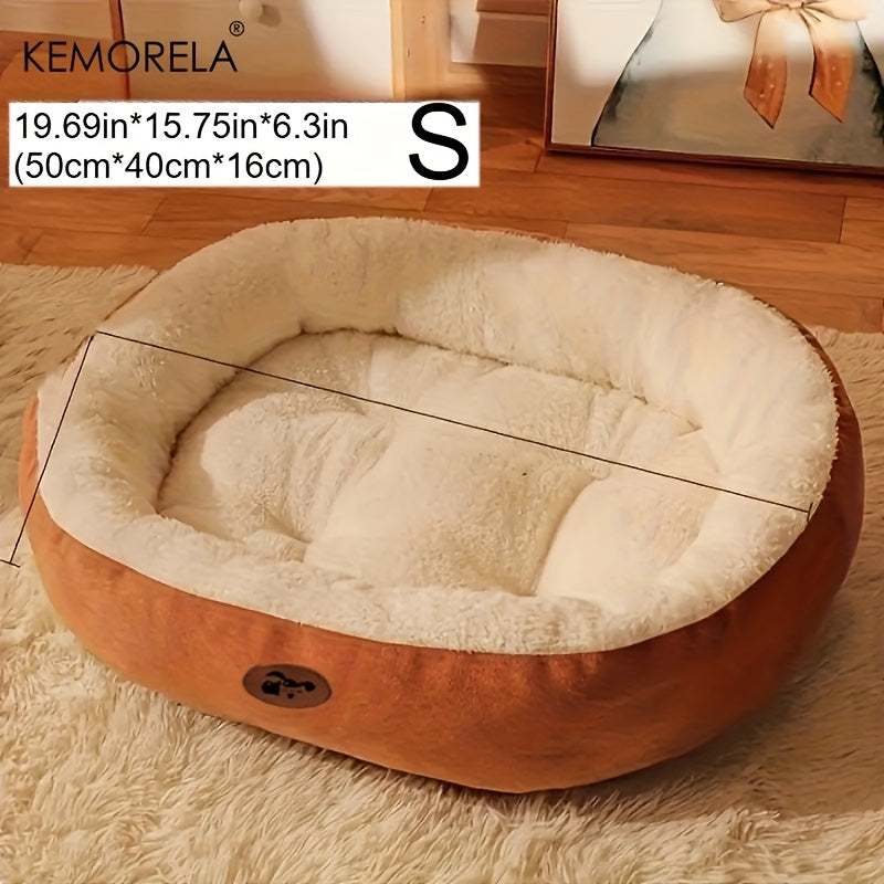 Lit ovale en peluche – Chien & chat – photo produit 17