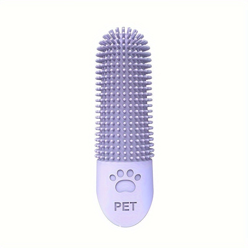Brosse à dents pour animaux à 360°, brosse silicone, enfilable sur un doigt, lavable à la main, diverses couleurs