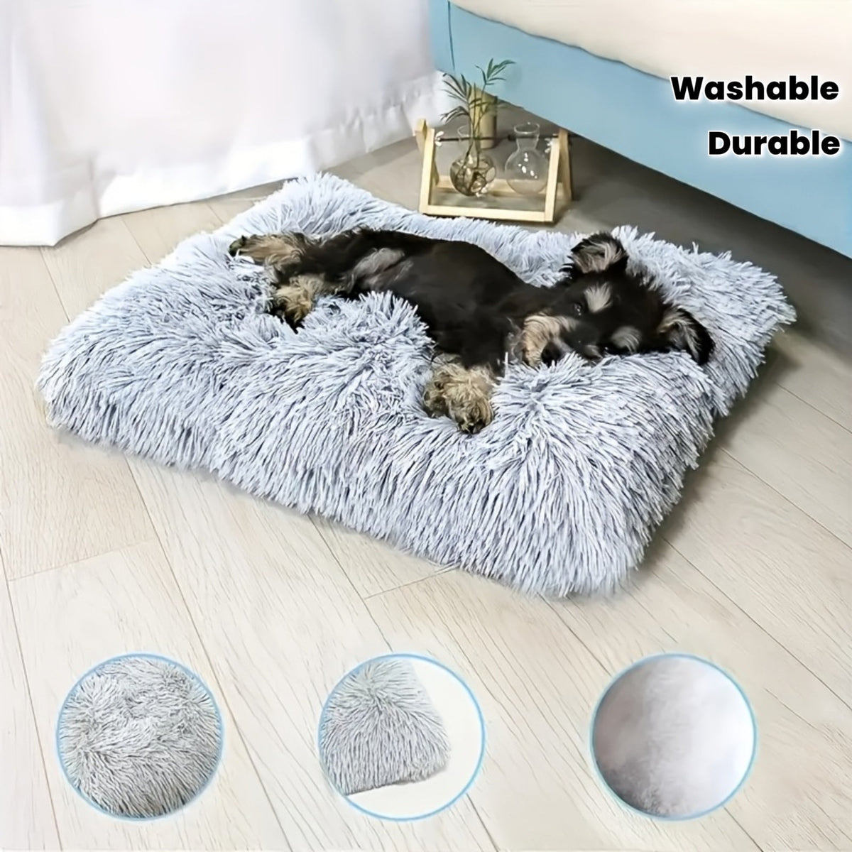 Grand lit en peluche – Housse amovible & lavable – vue principale