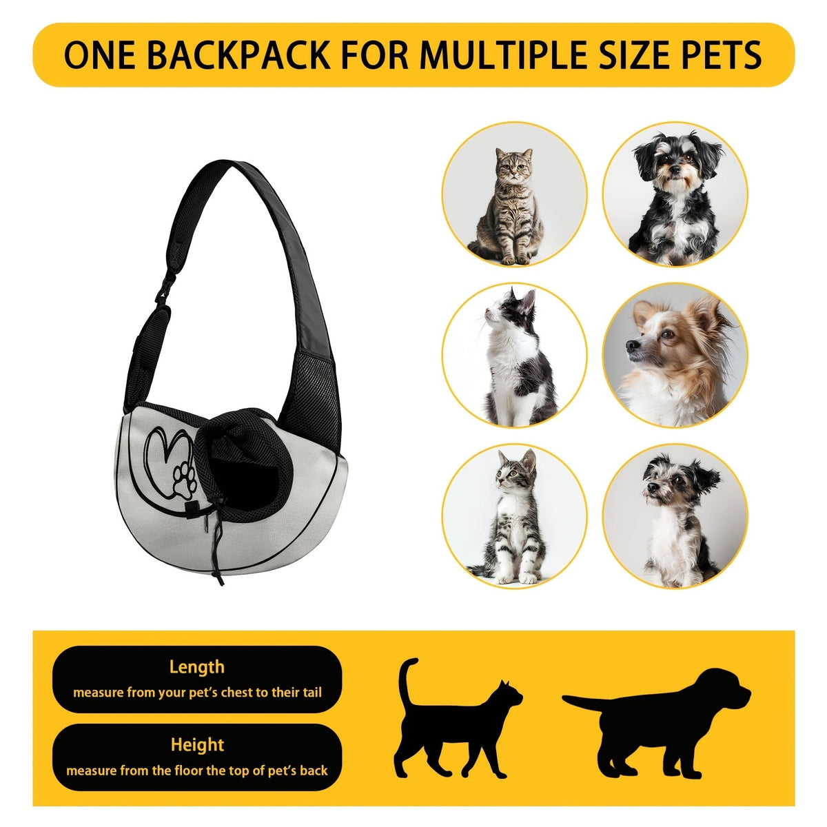 Sac bandoulière cœur & patte – Petit chien – photo produit 9