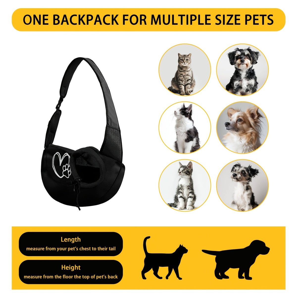 Sac bandoulière cœur & patte – Petit chien – photo produit 7