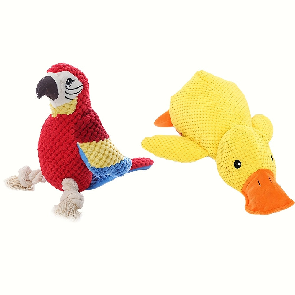 Jouets pour chiens résistants aux mâchouillements - Jouets à mâcher en peluche résistants aux déchirures et qui couinent, pour chiots et perroquets, sans piles, sans danger pour les mâcheurs agressifs, les chiens de gr