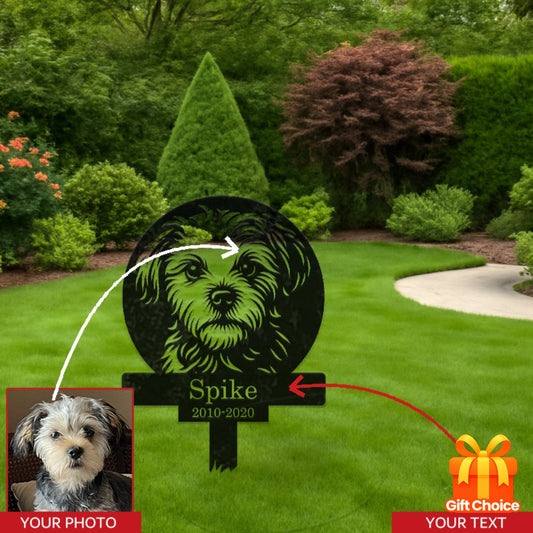 Piquet commémoratif personnalisé avec portrait – Chien – vue principale
