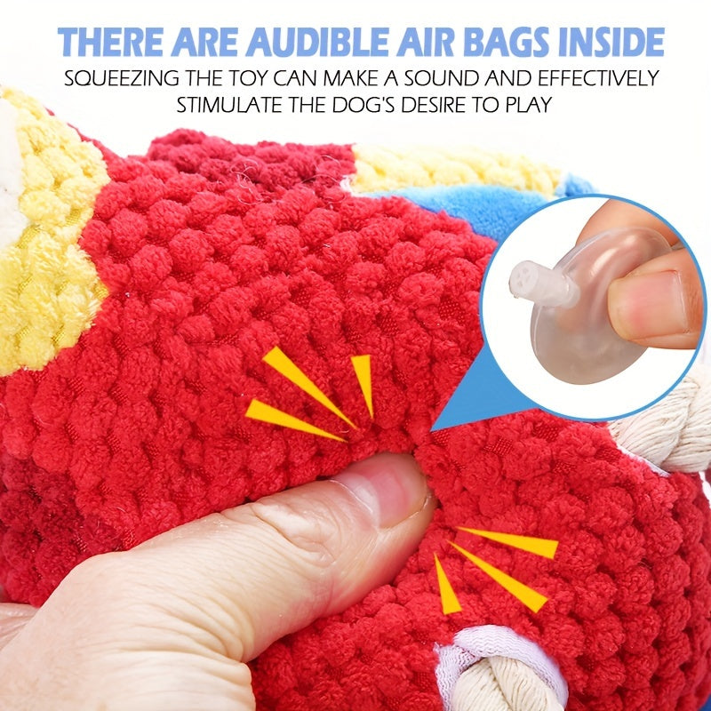 Jouets pour chiens résistants aux mâchouillements - Jouets à mâcher en peluche résistants aux déchirures et qui couinent, pour chiots et perroquets, sans piles, sans danger pour les mâcheurs agressifs, les chiens de gr