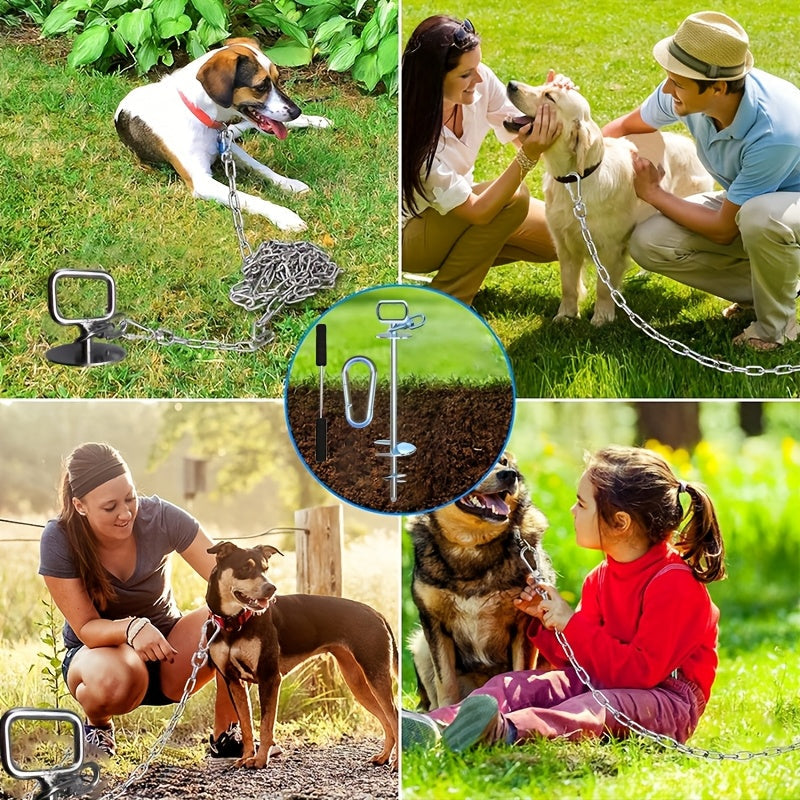 Piquet d’attache inox 360° pour chien – Kit 5 pièces – photo produit 3