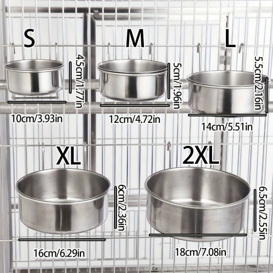 Gamelles suspendues en inox – Nourriture & eau – vue principale