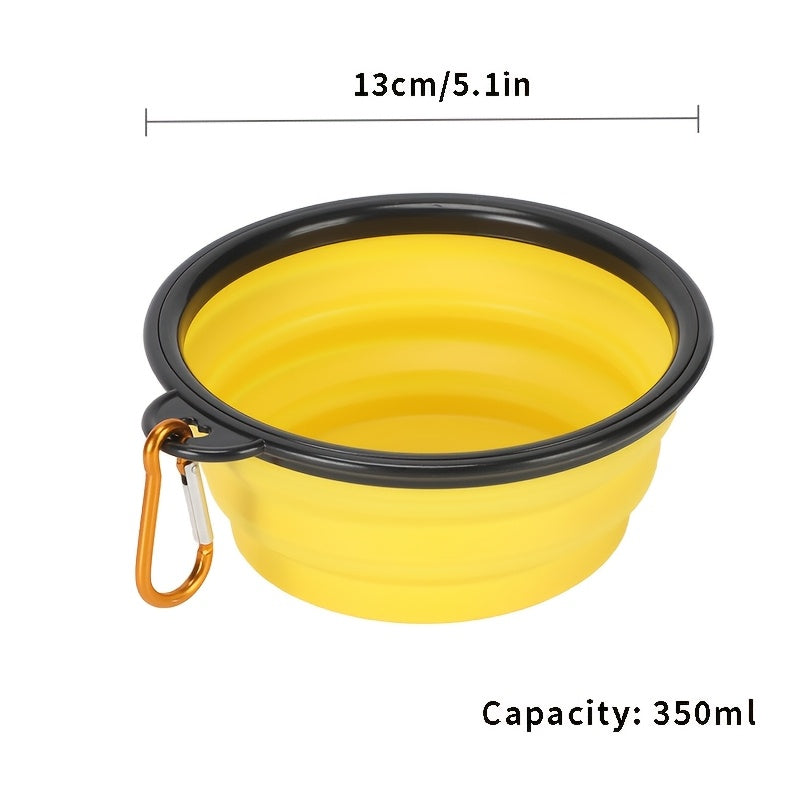 Bol pliable pour animaux, pratique pour les voyages, gain de place, facile à transporter grâce à son mousqueton, diverses couleurs