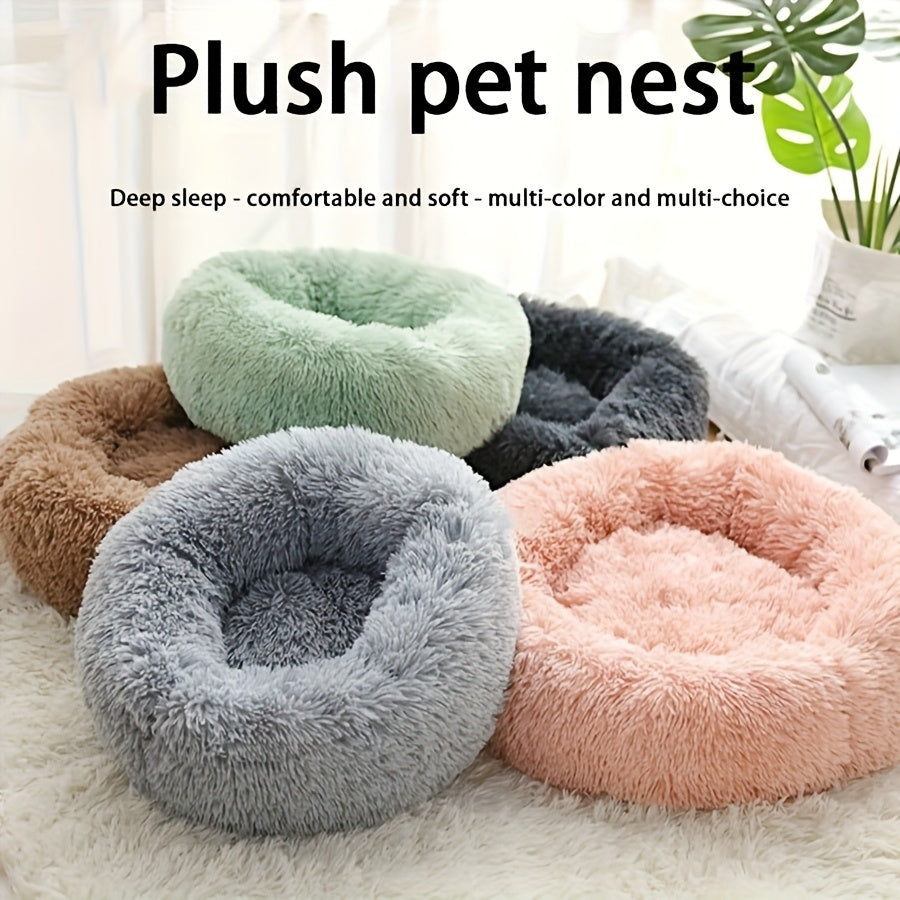 Lit rond en peluche – Chien & chat – photo produit 4