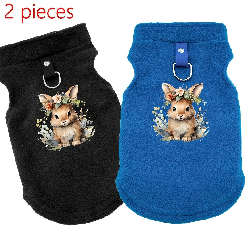 Lot de 2 gilets de Pâques – Imprimé lapin – vue principale