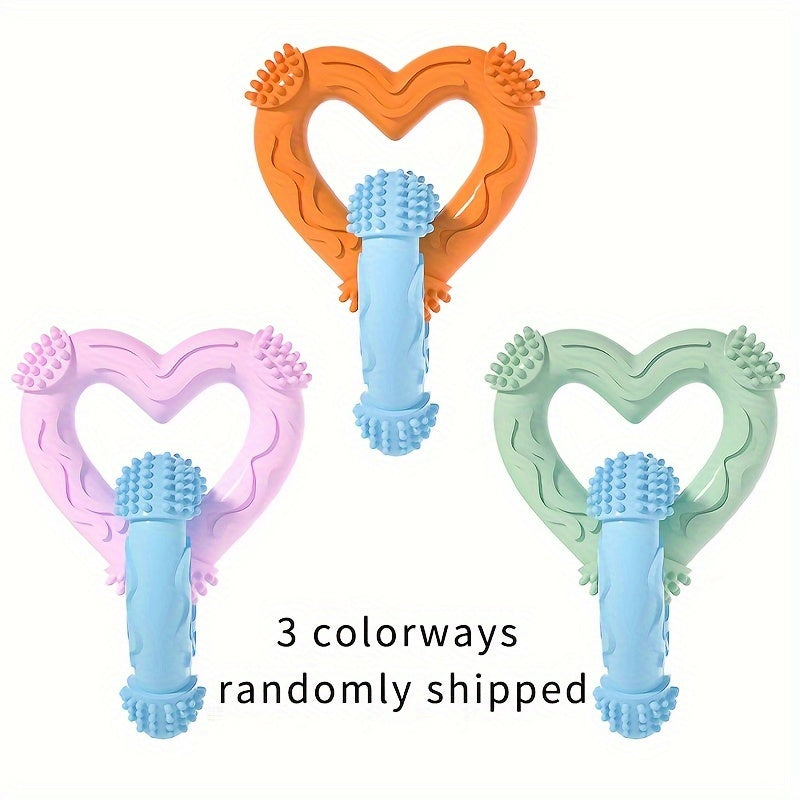 Jouet cœur à anneaux pour chien – Mastication & dents – photo produit 3