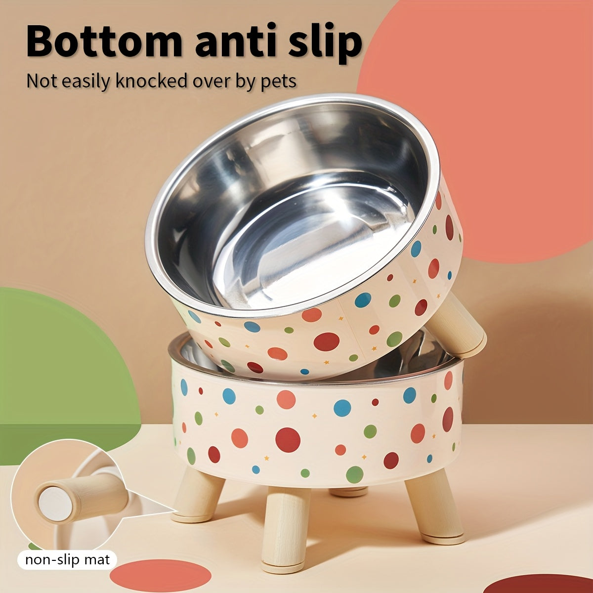 Gamelle surélevée à pois – Chien & chat – photo produit 6