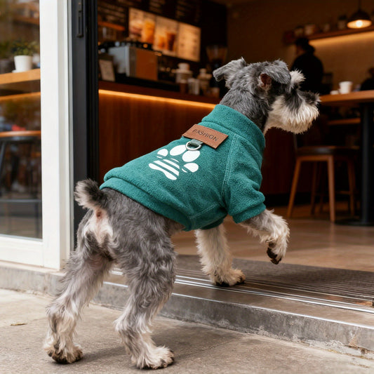 Pull tout doux avec logo en forme de patte pour chien avec 1 anneau intégré pour pouvoir attacher une laisse, bien chaud, facile à enfiler, diverses couleurs