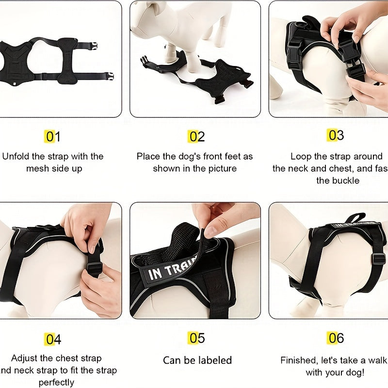 Harnais réfléchissant pour chien – Bandes personnalisables – photo produit 8