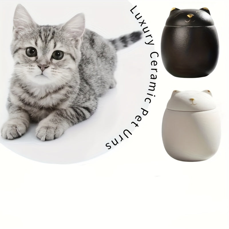 Urne céramique avec empreinte de patte – Noir ou blanc – photo produit 4
