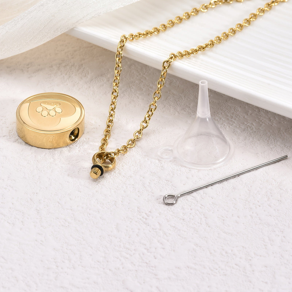 Collier urne cœur & patte – Acier inoxydable – photo produit 4
