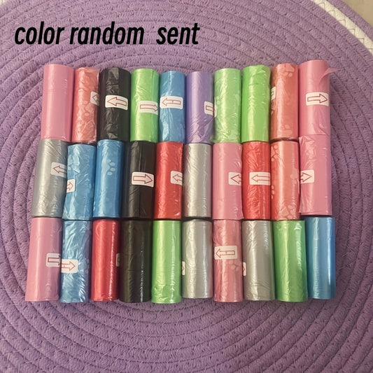8 rouleaux de sacs pour excréments d'animaux pour les promenades en extérieur, diverses couleurs aléatoires