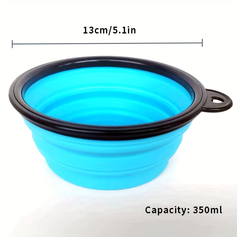 Bol pliable pour animaux, pratique pour les voyages, gain de place, facile à transporter grâce à son mousqueton, diverses couleurs
