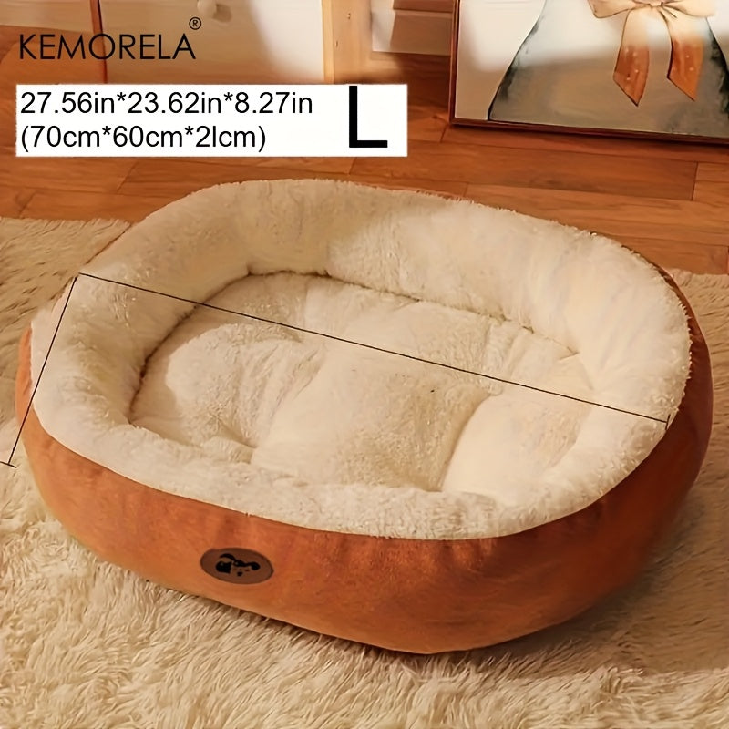 Lit ovale en peluche – Chien & chat – photo produit 11