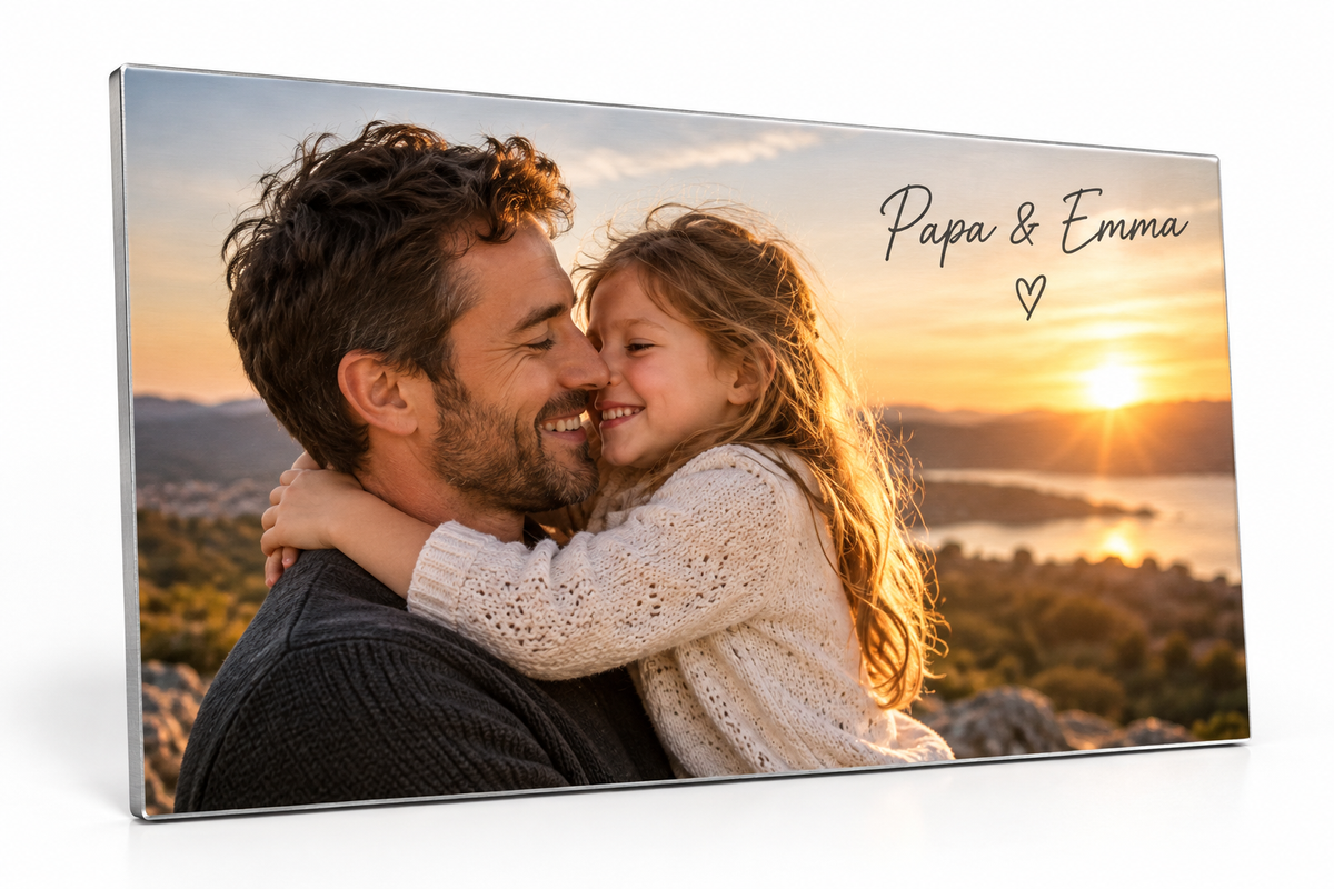 Plaque métal 10 × 15 cm coins droits non percée – papa et sa fille