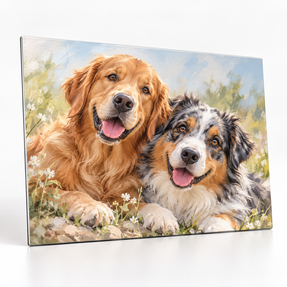Plaque métal 20 × 25 cm non percée – exemple secondaire chiens