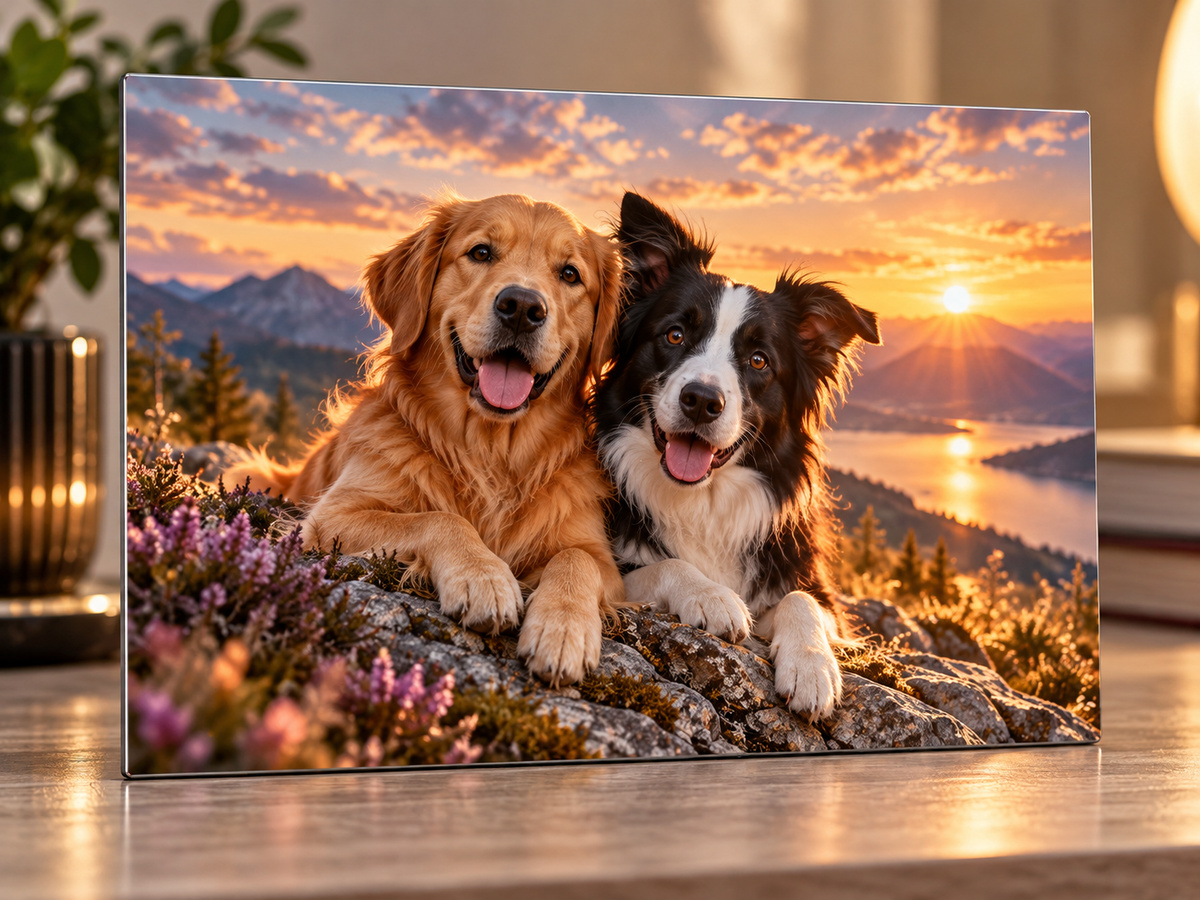 Plaque métal 20 × 28 cm non percée – exemple secondaire chiens