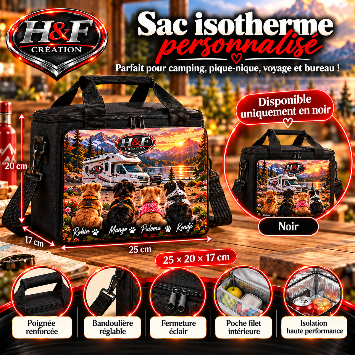 Sac isotherme personnalisé — Noir