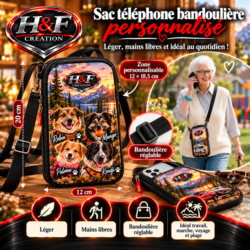 Sac téléphone bandoulière — Blanc