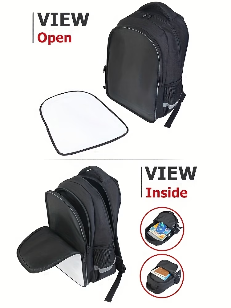 Sac à dos personnalisé - vue ouverte et intérieur